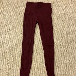 Lululemon Fast and Free 25” Tight Red Wine Size 2